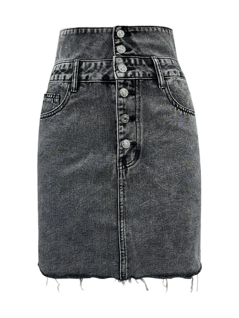 'Monica' High Waist Denim Skirt - Celes Fashion